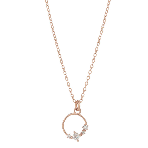 CZ Wreath Necklace - Rose Gold - Necklaces - Ofina