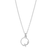 CZ Wreath Necklace - Silver - Necklaces - Ofina