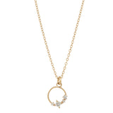 CZ Wreath Necklace - Yellow Gold - Necklaces - Ofina