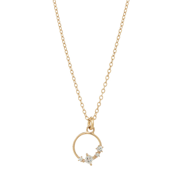 CZ Wreath Necklace - Yellow Gold - Necklaces - Ofina