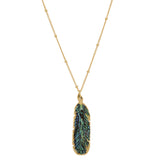 SALE - Feather Stone Necklace (more colors) - Abalone - Necklaces - Ofina