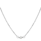 Tiny Pearl Choker - Silver - Necklaces - Ofina