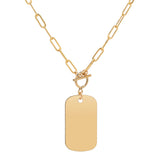 SALE - Medium Dog Tag Necklace w/ Toggle Clasp - - Necklaces - Ofina