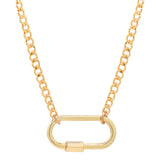 Curb Chain Carabiner Necklace - - Necklaces - Ofina