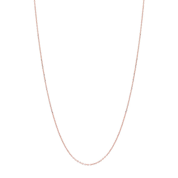 14k Solid Gold Thin Chain w/ Extender - Rose Gold - Necklaces - Ofina