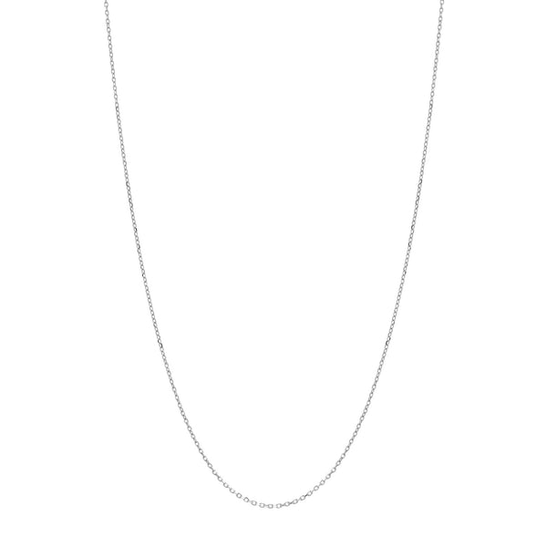 14k Solid Gold Thin Chain w/ Extender - White Gold - Necklaces - Ofina