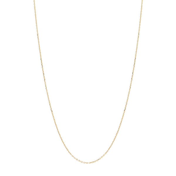 14k Solid Gold Thin Chain w/ Extender - Yellow Gold - Necklaces - Ofina