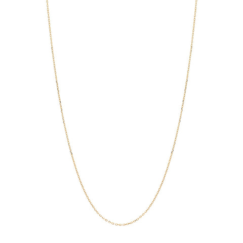 14k Solid Gold Thin Chain w/ Extender - Yellow Gold - Necklaces - Ofina