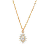 Tiny CZ Floral Necklace - - Necklaces - Ofina