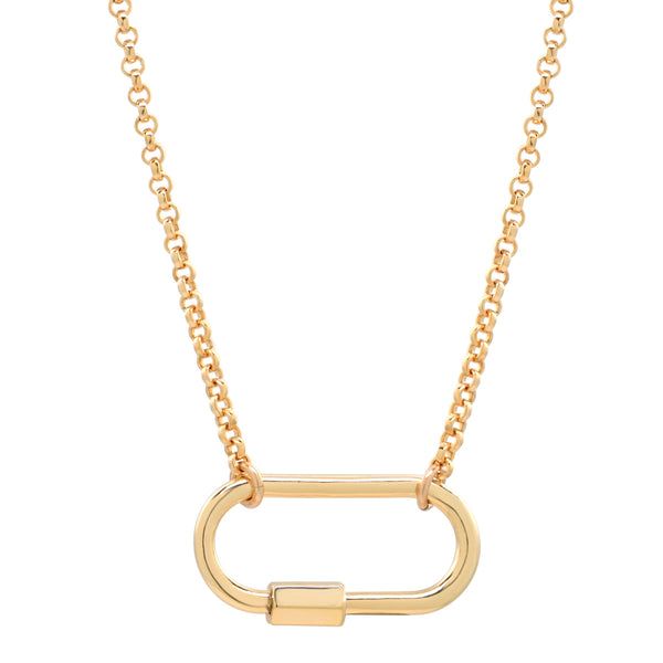 Rolo Chain Carabiner Necklace - - Necklaces - Ofina