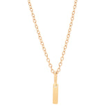 14k Solid Gold Tiny Flat Bar Necklace - - Necklaces - Ofina