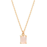 Rose Quartz Emerald Necklace - Small - Necklaces - Ofina