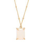 Moonstone Emerald Necklace - - Necklaces - Ofina