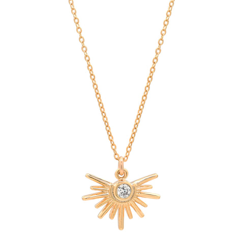 CZ Starburst Necklace - - Necklaces - Ofina