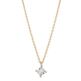 CZ Square Prong Necklace - - Necklaces - Ofina