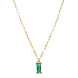 Tiny Green Emerald Necklace - - Necklaces - Ofina