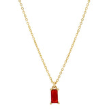 Tiny Red Emerald Necklace - - Necklaces - Ofina