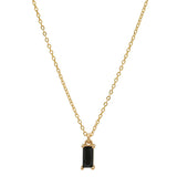 Tiny Black Emerald Necklace - - Necklaces - Ofina