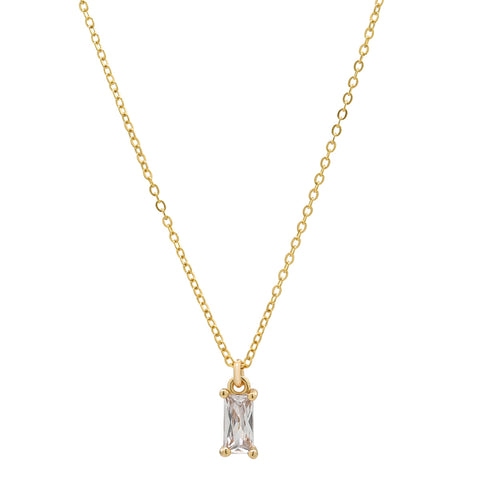 Tiny Emerald CZ Necklace - - Necklaces - Ofina