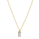 Tiny Light Blue Emerald Necklace - - Necklaces - Ofina
