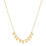 14k Solid Gold Tiny Multi-Disc Necklace - - Necklaces - Ofina