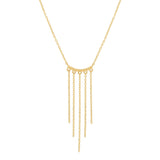 14k Solid Gold Fringe Necklace - - Necklaces - Ofina