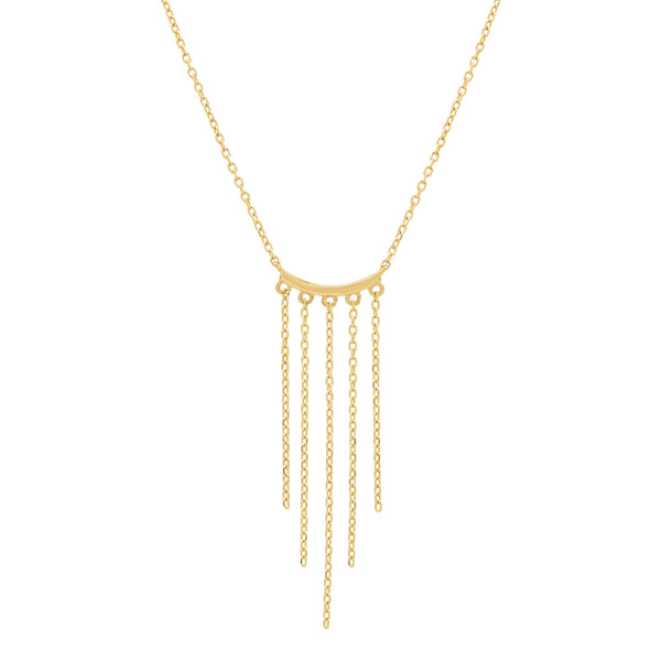 14k Solid Gold Fringe Necklace - - Necklaces - Ofina