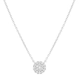 14k Solid Gold CZ Pave Necklace - White Gold - Necklaces - Ofina