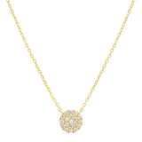 14k Solid Gold CZ Pave Necklace - Yellow Gold - Necklaces - Ofina
