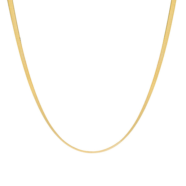 10k Solid Gold Thin Herringbone Necklace - - Necklaces - Ofina