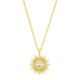 CZ Evil Eye Starburst Necklace - - Necklaces - Ofina