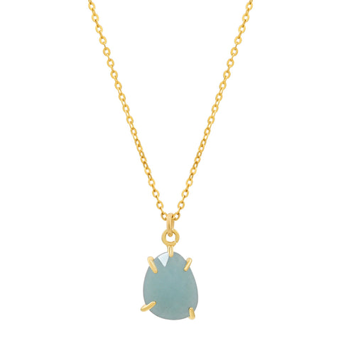 SALE - Amazonite Prong Necklace - - Necklaces - Ofina