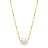 Floating Pearl Necklace on Thin Chain - - Necklaces - Ofina