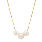 Triple Pearl Necklace - - Necklaces - Ofina