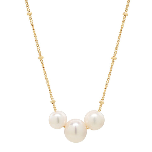 Triple Pearl Necklace - - Necklaces - Ofina