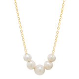 Flowing Pearl Necklace - - Necklaces - Ofina