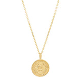 14k Solid Gold Evil Eye Coin Necklace - Tiny - Necklaces - Ofina