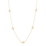 Multi-Daisy Pearl Necklace - - Necklaces - Ofina
