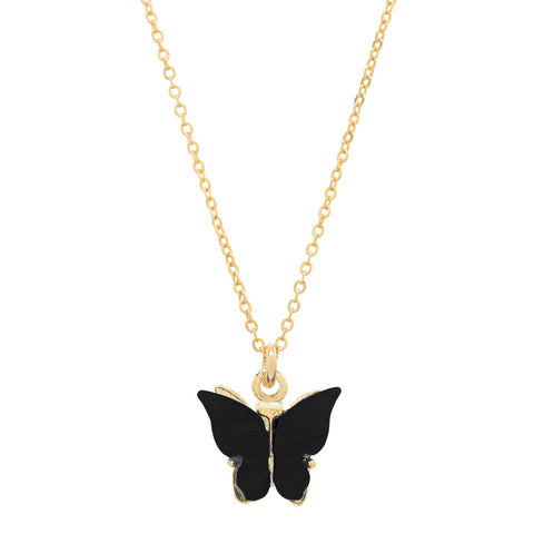 Black Butterfly Necklace - - Necklaces - Ofina