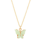 Light Green Butterfly Necklace - - Necklaces - Ofina