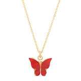 Red Butterfly Necklace - - Necklaces - Ofina