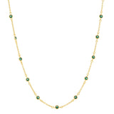 Tiny Multi-Emerald Choker - - Necklaces - Ofina