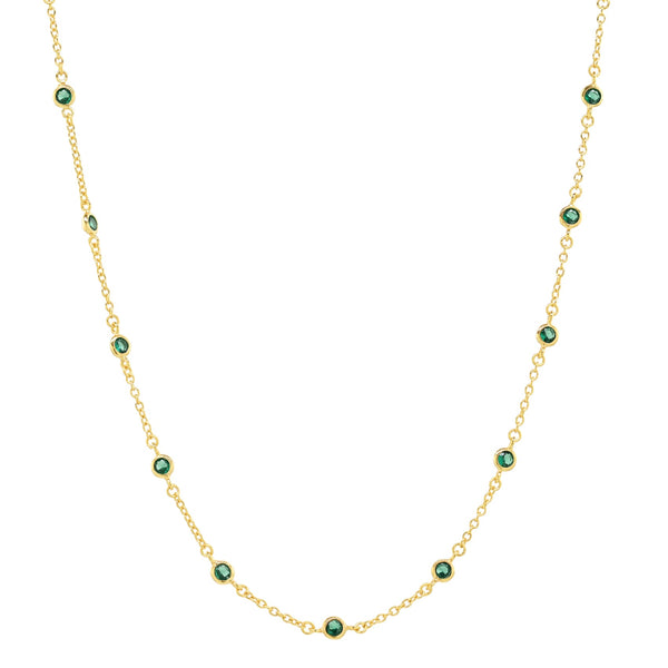 Tiny Multi-Emerald Choker - - Necklaces - Ofina