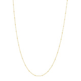 14k Solid Gold Tiny Ball Chain Necklace - 16" - Necklaces - Ofina