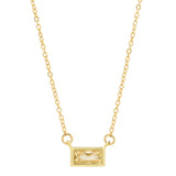 Emerald Shape Horizontal Birthstone Necklaces - November - Citrine - Necklaces - Ofina