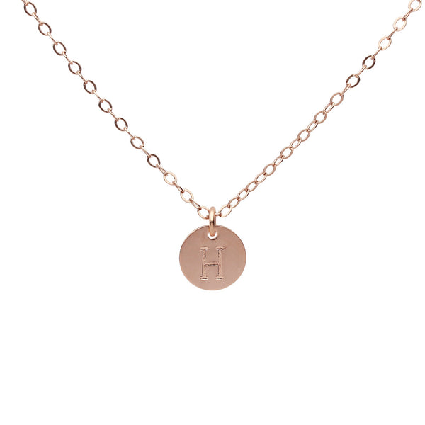 Monogram Necklace on Regular Chain - Rosegold / A - Necklaces - Ofina
