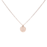 Monogram Necklace on Thin Chain - Rosegold / A - Necklaces - Ofina