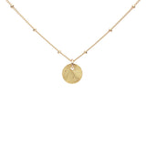 Brushed Disc on Ball Chain Necklace - Gold / Tiny Disc - Necklaces - Ofina