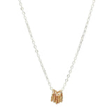 Twisted Circles Necklace - Gold Circles Silver Chain - Necklaces - Ofina