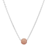 SALE - Single Stardust Ball Necklace - Rosegold Ball l Silver Chain - Necklaces - Ofina